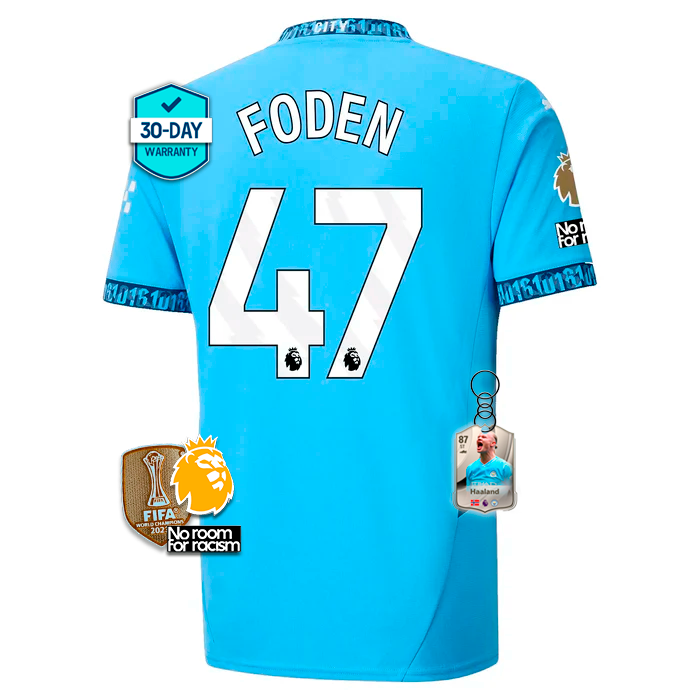 #47 FODEN Manchester City Home Jersey 2024/2025 - White Blue