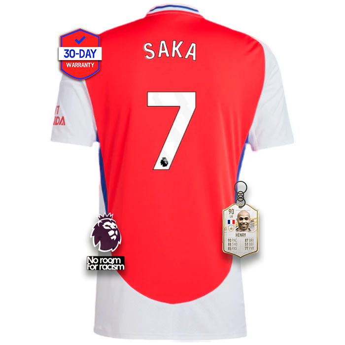 #7 Saka Arsenal Home Jersey 2024/2025 - Red and White