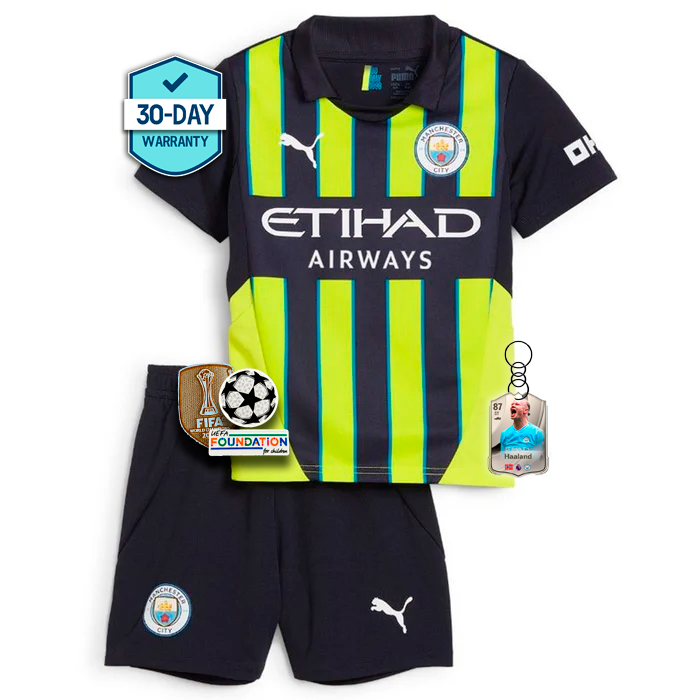 Kids Manchester City Away Kit 2024/2025 UCL