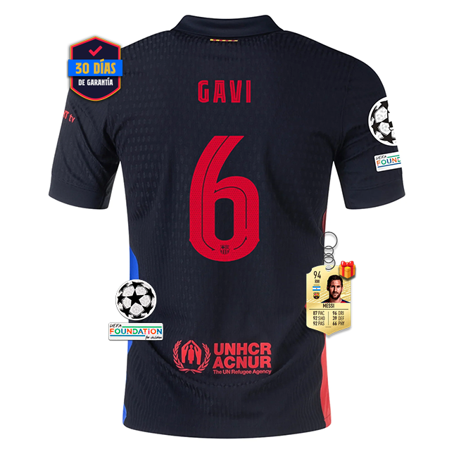 #6 GAVI Camiseta Barcelona Away Authentic Player 2024/2025 UCL Font