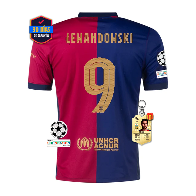 #9 LEWANDOWSKI Camiseta Barcelona Home 2024/2025 UCL Font