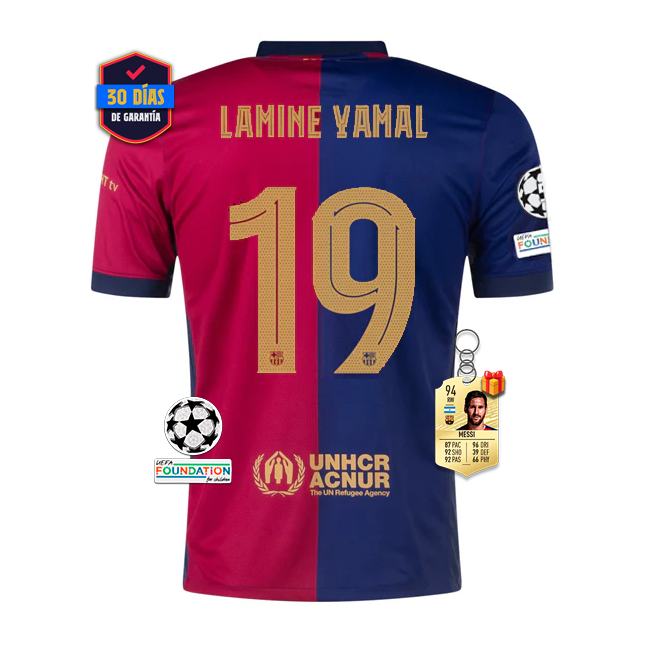 #19 LAMINE YAMAL Camiseta Barcelona Home 2024/2025 UCL Font