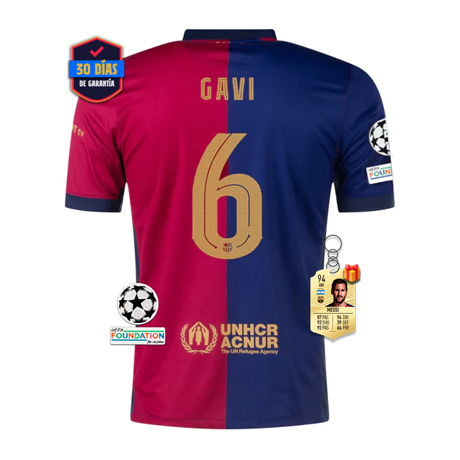 #6 GAVI Camiseta Barcelona Home 2024/2025 UCL Font