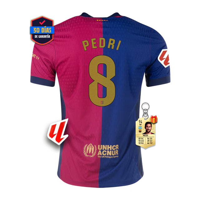 #8 PEDRI Camiseta Barcelona Home Authentic Player 2024/2025 La Liga Font