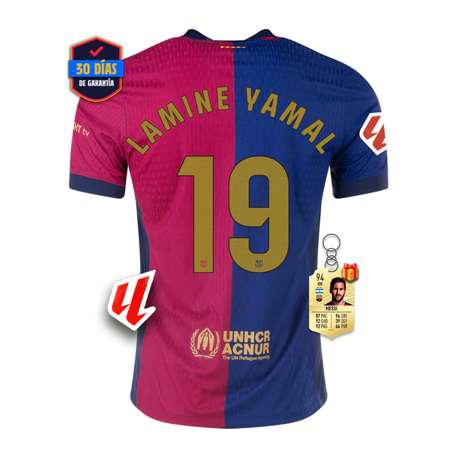 #19 LAMINE YAMAL Camiseta Barcelona Home Authentic Player 2024/2025 La Liga Font