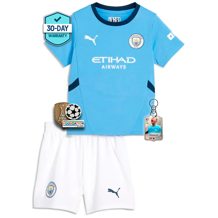 Kids Manchester City Home Kit 2024/2025 UCL