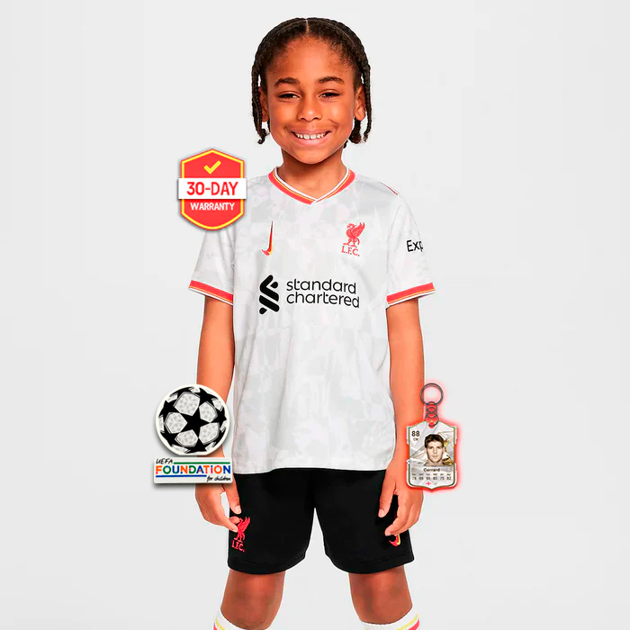 Kids Liverpool Third Kit 2024/2025 - White UCL