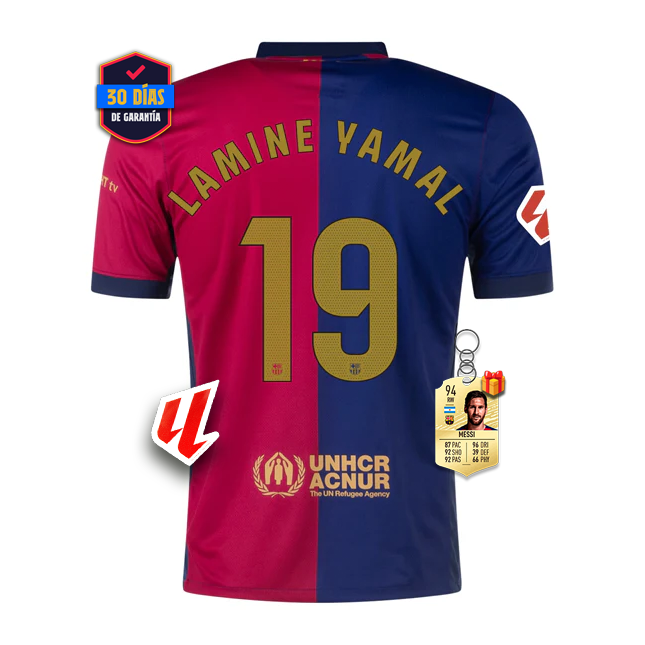 #19 LAMINE YAMAL Camiseta Barcelona Home 2024/2025 La Liga Font