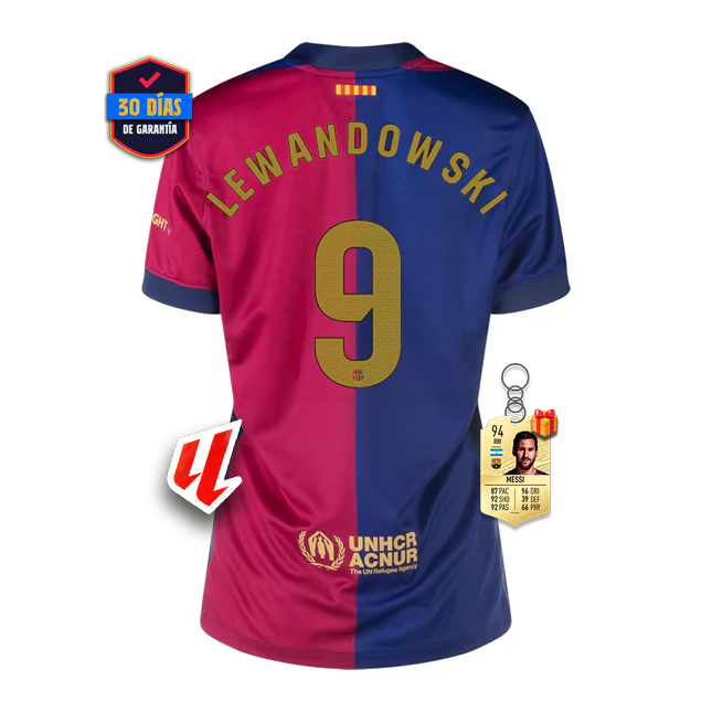 #9 LEWANDOWSKI Camiseta Barcelona Home Mujeres 2024/2025 La Liga Font