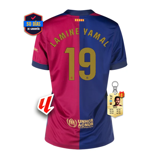 #19 LAMINE YAMAL Camiseta Barcelona Home Mujeres 2024/2025 La Liga Font