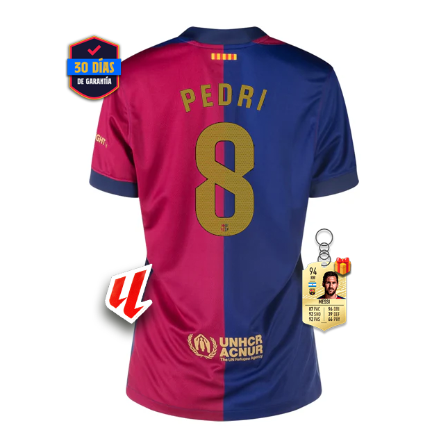 #8 PEDRI Camiseta Barcelona Home Mujeres 2024/2025 La Liga Font