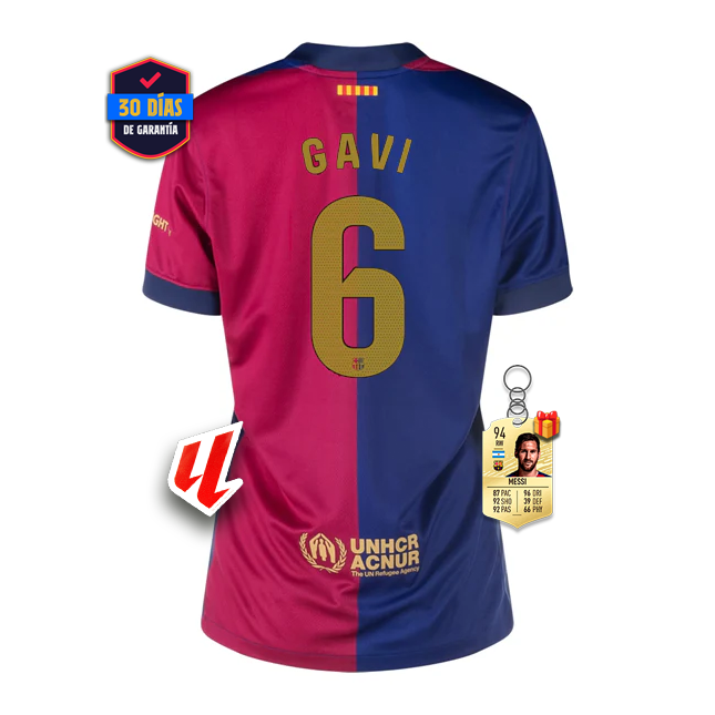 #6 GAVI Camiseta Barcelona Home Mujeres 2024/2025 La Liga Font