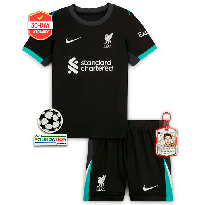 Kids Liverpool Away Kit 2024/2025 - Black UCL