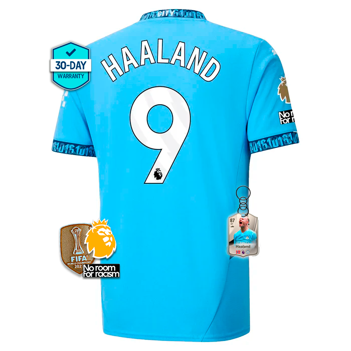 #9 HAALAND Manchester City Home Jersey 2024/2025 - White Blue